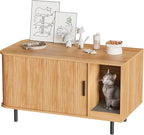 Cat Litter Box Enclosure with Cat Scratch Pad, Sliding Door, 37.4" Litter Box - Image 9
