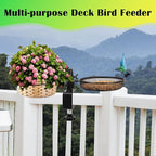 Deck Bird Feeders with Metal Mesh Tray and 2 Water Bowls - Image 4