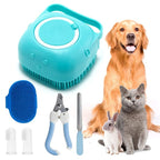 6Pcs Silicone Pet Grooming Set: Bath Massage Dispenser Brush, Finger Toothbrush - Image 7