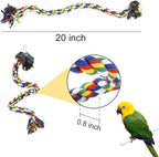 WishLotus Bird Perches, Parrot Colorful Climbing Rope Swing Toys Parrot Stand - Image 3