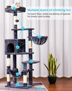 Hey-brother Cat Tree with Large Hammock, Cat Condo with Sisal-Covered - Image 6