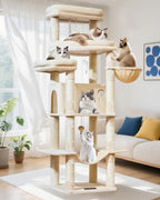 Taoqimiao 71 Inches Cat Tree for Large Cats 20lbs+, 3 Giant Perches, Widened by Taoqimiao