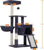 Heybly Cat Tree with Cat Self Groomer Brush, Cat Tower Condo - Image 3