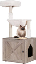 Hey-brother Cat Tree with Litter Box Enclosure, All-in-one Cat Tower by Hey-brother