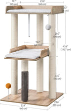 FourFurPets 43.7" Cat Tree, Modern Cat Tree Tower, Cat Tower - Image 5