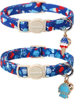 Lionet Paws 2pcs Pack Summer Cat Collars, Breakaway Kitten Blue Cat Collars by lionetpaws
