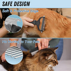 Pet Grooming Combo: Undercoat Rake, Dematting Deshedding Brush - Image 4