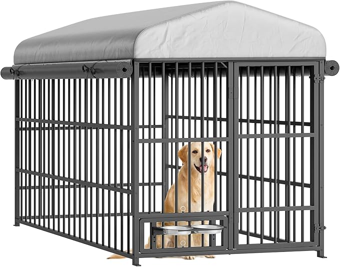 HOOBRO Outdoor Dog Kennel with Cover, 6.6 x 3.9 x 5.9 ft Dog Kennel Outside - Image 9