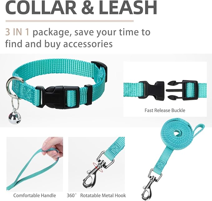 PUPTECK Adjustable Dog Harness Collar and Leash Set Step in No Pull Pet Harness - Image 4