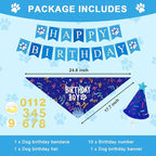 Dog Birthday Party Decorations, Adjustable Dog Bandana Set - Image 2