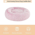WNPETHOME Calming Dog Bed Cat Bed Donut, Faux Fur Pet Bed Self-Warming Donut - Image 3