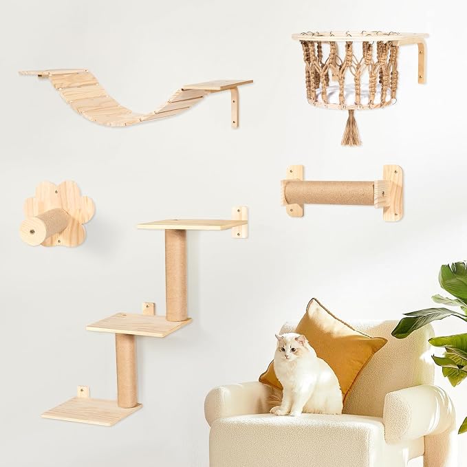 Cat Wall Shelves and Perches, Wall Mounted Cat Furniture by TAKEKIT