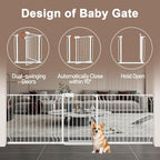 WAOWAO Baby Gate 85.83-95.25" Extra Wide Pressure Mounted Walk Through Swing - Image 4