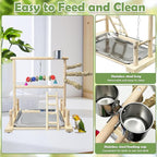 kathson Bird Playground Parrot Perch Stand Toys, Birds Wood Play Gym Activity - Image 4