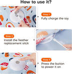Potaroma Hide and Seek Interactive Cat Toys, Moving Concealed Wand Feather - Image 6
