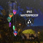American Flag Solar Wind Chimes, Heart-Shaped Love Patriotic Wind Chime Color - Image 8