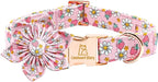 Lionheart glory Dog Collar Flower Collar Pink Dog Collar by LionheartGlory