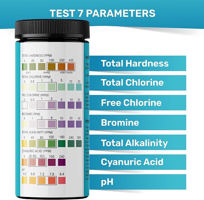 Pool Test Strips 7-in-1, 200 Quick and Accurate Pool and Hot Tub Test Strips - Image 7