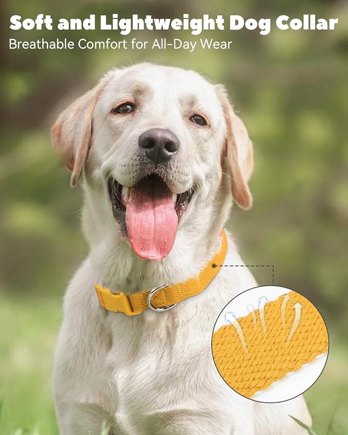 Dynmeow Soft and Breathable Cotton Dog Collar, Durable Adjustable Heavy-Duty - Image 6