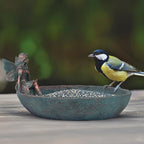 JUNIQUTE Vintage Angels Statue Bird Feeder, Fairy Garden Bird Bath - Image 6