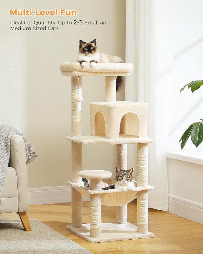 Cat Tree for Indoor Cats, 45.7" Multi-Level Cat Tower - Image 2