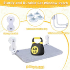 Cat Window Perch, Foldable Cat Window Hammock Sunbathing and Climbing Cats - Image 6