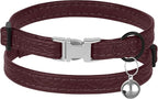 Leather Cat Collar with Buckle and Removable Bell - Image 2