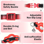 Airtag Cat Collar with Bells and Bowtie -Safety Elastic Band Kitten Collar - Image 5