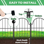 Garden Fence, 17 in x 21 ft Arched Rustproof Metal No Dig Fence Garden Fence - Image 3