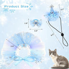 Cat Birthday Princess Costume for Kitten Crown Hat Tutu Skirt Kitten Princess - Image 3