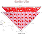 Valentine's Day Dog Bandanas Set 2PCS-Large, Heart Bandanas - Image 2