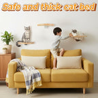3 Pcs Cat Wall Shelves Set, Thicken Wooden Transparent Capsule Kitten Shelves - Image 6