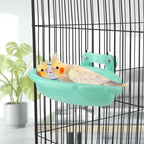 Wontee Bird Bath Box with Mirror Portable Parrot Hanging Bathroom Bathing Tub - Image 3