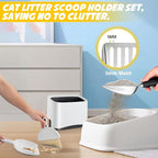 Cat Litter Scooper with Holder, Stainless Steel Cat Litter Scoop, Kitty Poop - Image 3