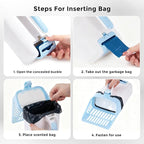 Cat Litter Scoop with Holder & Trash Can, 3-in-1 Mess-Free Poop Scooper - Image 5