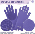 Pecute Pet Grooming Gloves, Heat Resistant, Silicone Bathing and Massaging - Image 3