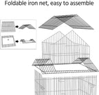 Yaheetech Budgie Cage 55-inch Rolling Standing Triple Roof Medium Parrot Cage - Image 6