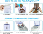 Automatic Dog Cat Feeder and Water Dispenser Gravity Food Feeder and Waterer Set - Image 3