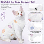 SUNFURA Cat Recovery Suit, Kitten Surgical Full Bodysuit - Image 4