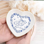 Personalized Ring Dish Engagement Gift, Engaged Ring Holder, Custom Wedding - Image 3