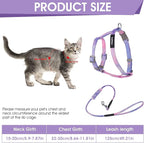 TIESOME Cat Harness and Leash Set, Adjustable Gradient Kitten Harness Escape - Image 2
