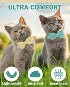 Cat Collar Breakaway with Bells, Soft Cotton Cat Bowtie Collar - Image 8