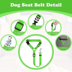 BWOGUE Pet Dog Cat Seat Belts, Car Headrest Restraint Adjustable Safety Leads - Image 3