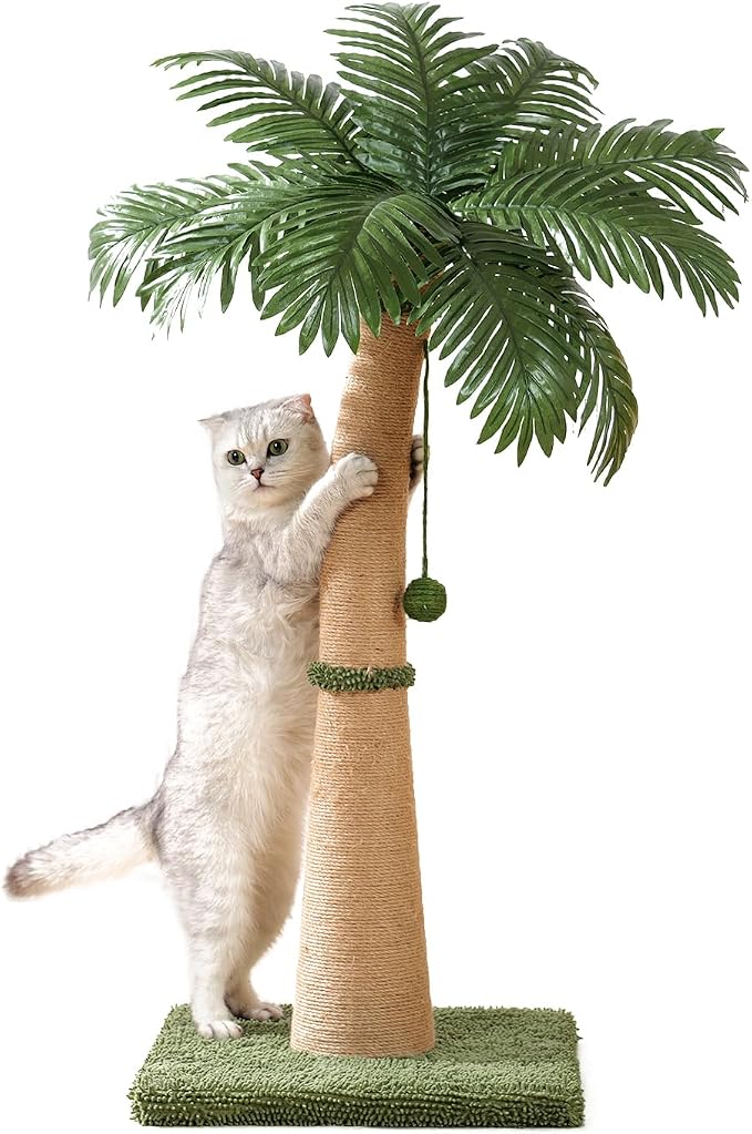 40'' Tall Cat Scratching Post Cat Tree, Curved Design Cat Scratcher Post by Unknown