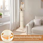 Cat Scratching Post 33 inch for Indoor Cats, High Cat Scratch Post Beige - Image 4