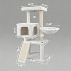 Cat Tree with Cat Condo and Hammock, Cat Tree with Scratching Posts and - Image 2