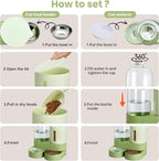 2 Pack Automatic Cat Feeder Stainless Steel Water Dispenser Gravity Food Feeder - Image 4