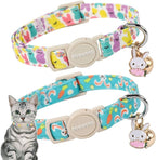 Cat Collar, 2 Pack Easter Day Bunny Cat Collars Breakaway by DOGWONG
