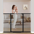 40.5" Extra Tall Baby Gate No Drill, 54.7"-60.2" Extra Wide Dog Pet Gate Indoor by FlowerFrail