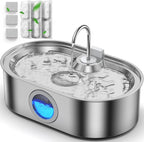 3.4Gal Dog Water Fountain for Large Dogs, 13L Stainless Steel Large Pet Fountain by ECOCONUT